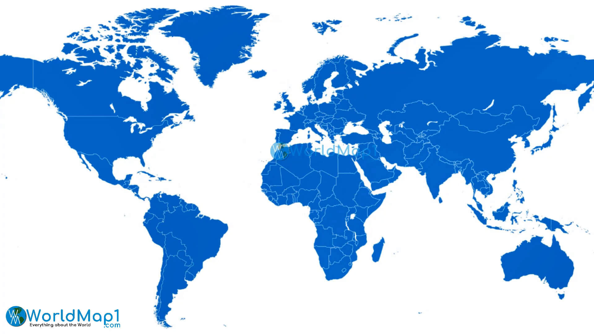 World Blue Blank Map